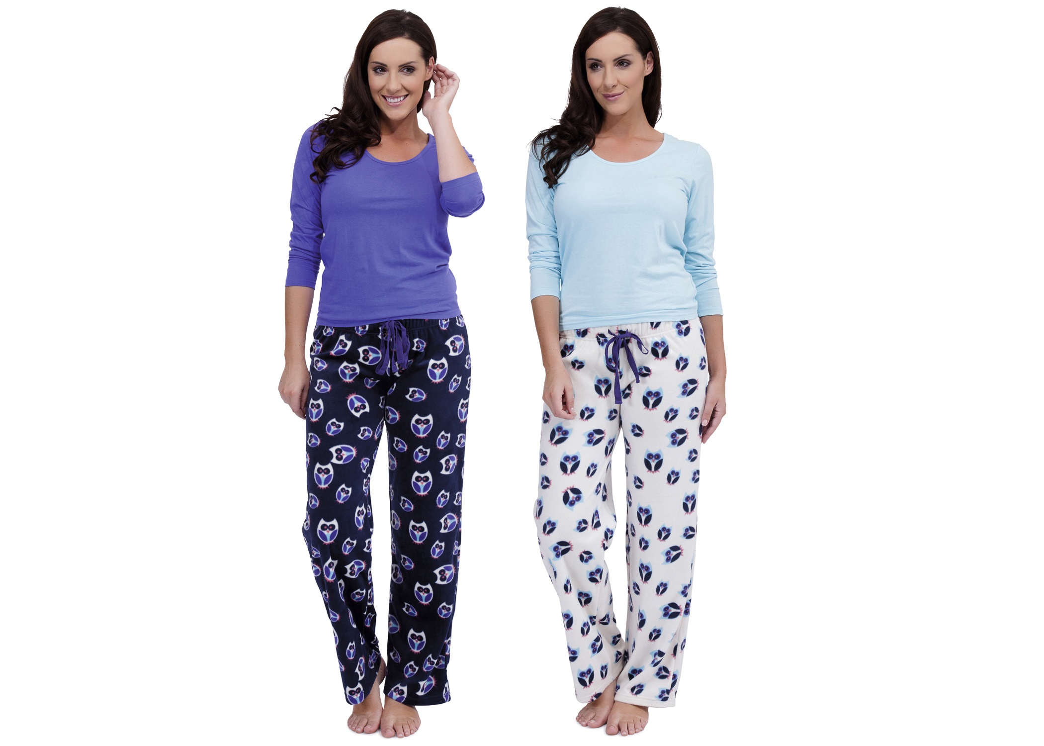 Womens Long Pyjamas 2 Piece Set Long Sleeved Nightwear Ladies Pjs Size UK 8 18 eBay